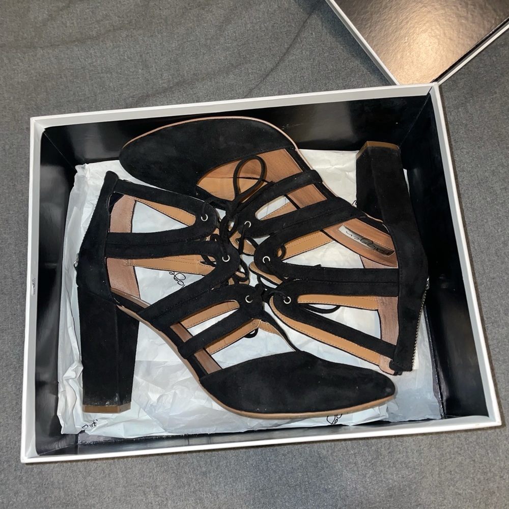 Halogen closed toe heels
